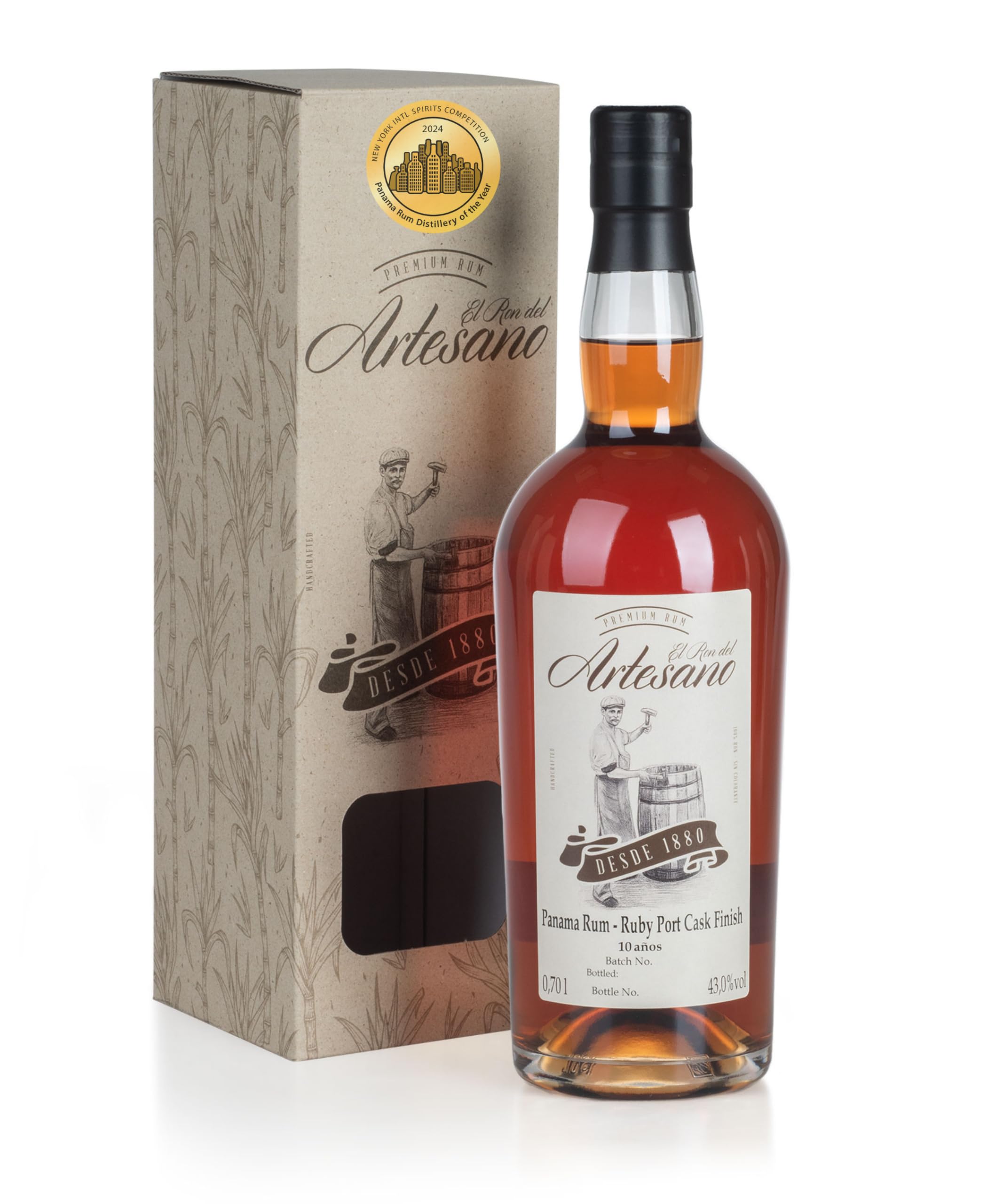 Rum I El Ron del Artesano I Ruby Cask I 8 Jahre I fassgereift I ohne Aromazusätze I 43,4% vol I 700ml