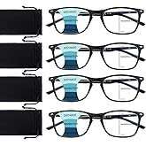 BONCAMOR 2 Pack Progressive Multifocus Reading Glasses Men and Women Computer Blue Light Blocking Anti Eyestrain Readers