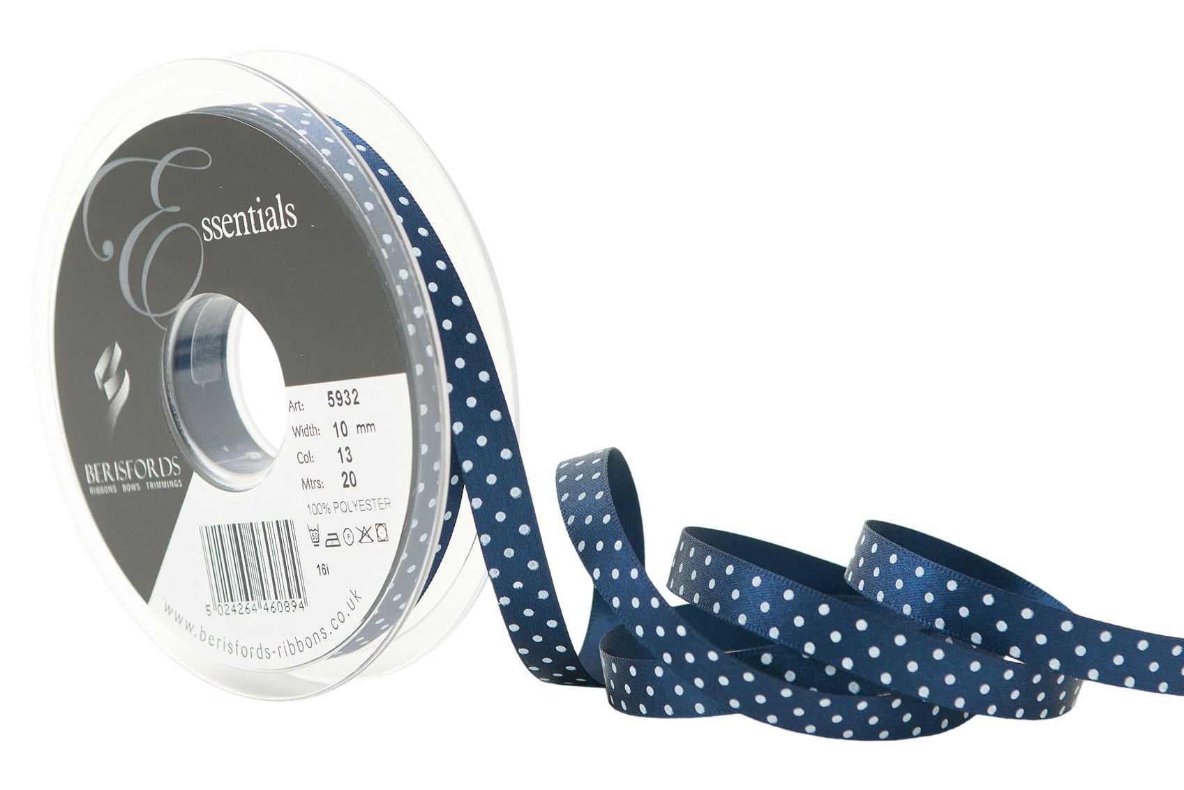 Berisfords Micro DOT, Polyester, Navy, 10.4 x 10.4 x 1.4 cm