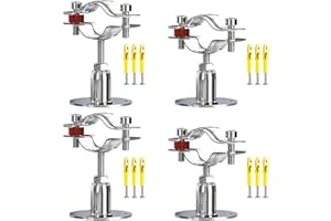 4 Pcs 304 Stainless Steel Pipe Clamp Hanger, Adjustable 30-50mm Pipe Support Bracket with Screws, for 38-40mm（1.49"-1.57"）Dia