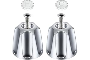 Enhon 2 Piece Shower Knob Replacement, Hot and Cold Faucet Knobs Compatible with Price Pfister Verve Tub Shower, Include 2 Faucet Handles and 2 Screws for Remodeling Trim Kit(Chrome)