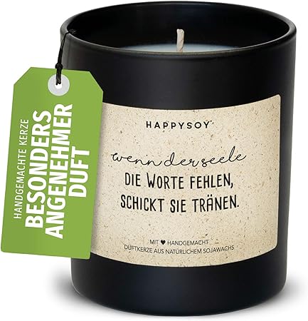 Happysoy Candela Profumata In Barattolo Di Vetro Con Frase Di Lutto In Cera Di Soia Fatta