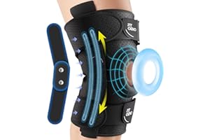 Fit Geno Hinged Knee Brace for Meniscus Tear: Adjustable Knee Support for Knee Pain w/Side Stabilizers & Hinges for Injury or Surgery Recovery - Men and Women