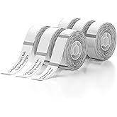 Label Maker Tape NIIMBOT D11 6 Rolls Adapted Cable Label Print Paper Standard Laminated Office Labeling Tape Replacement for D11 Handheld Label Machine Oil Proof Waterproof Tearproof (1440CLEAR)