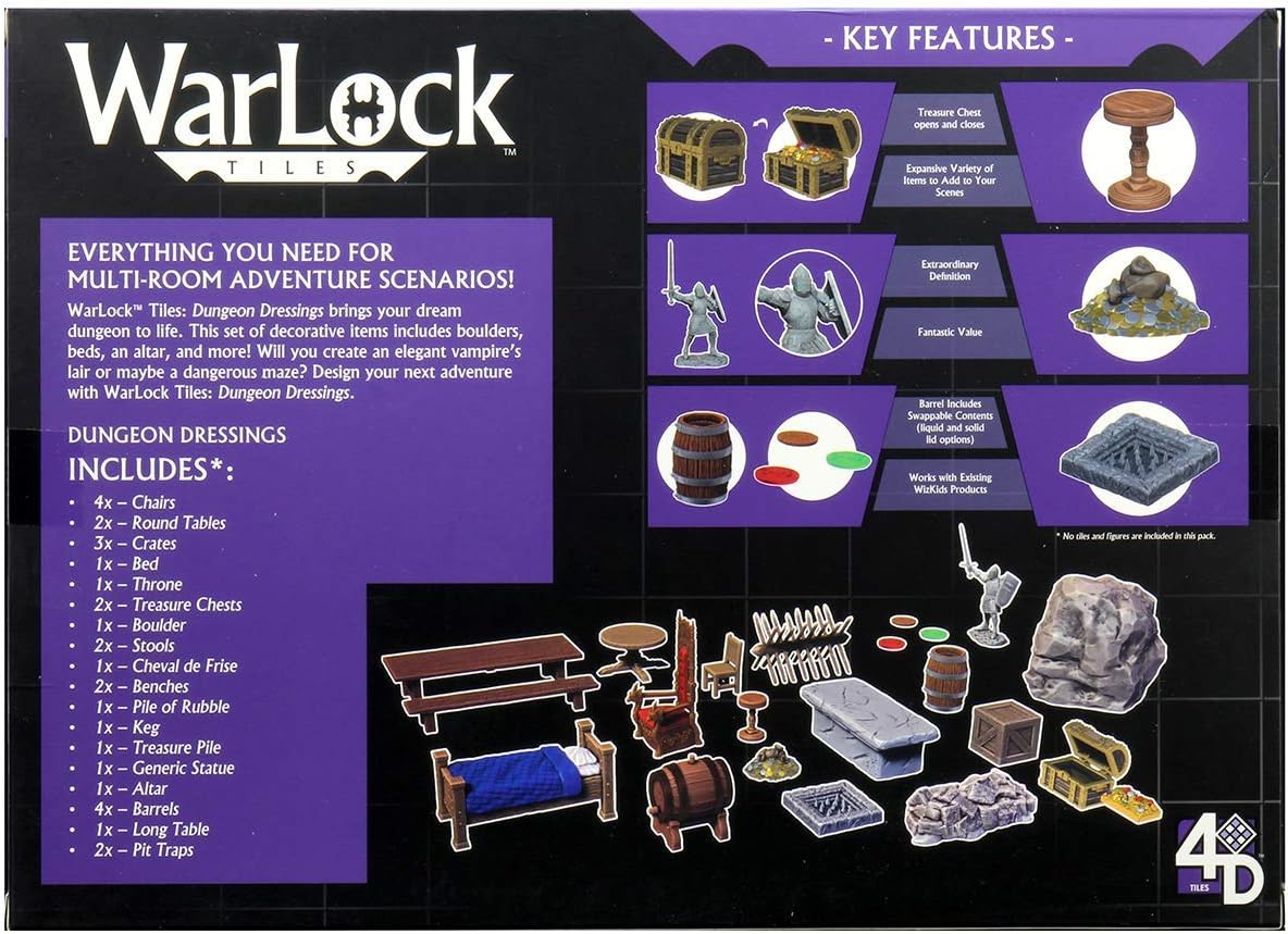 WizKids - Warlock Tiles: Dungeon Dressings, 14 inches x 14 inches x 11 inches - Image 3