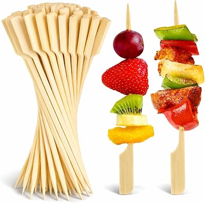 Navoys 50pc Bamboo Paddle Skewers 15cm Biodegradable Wooden Sticks for BBQ