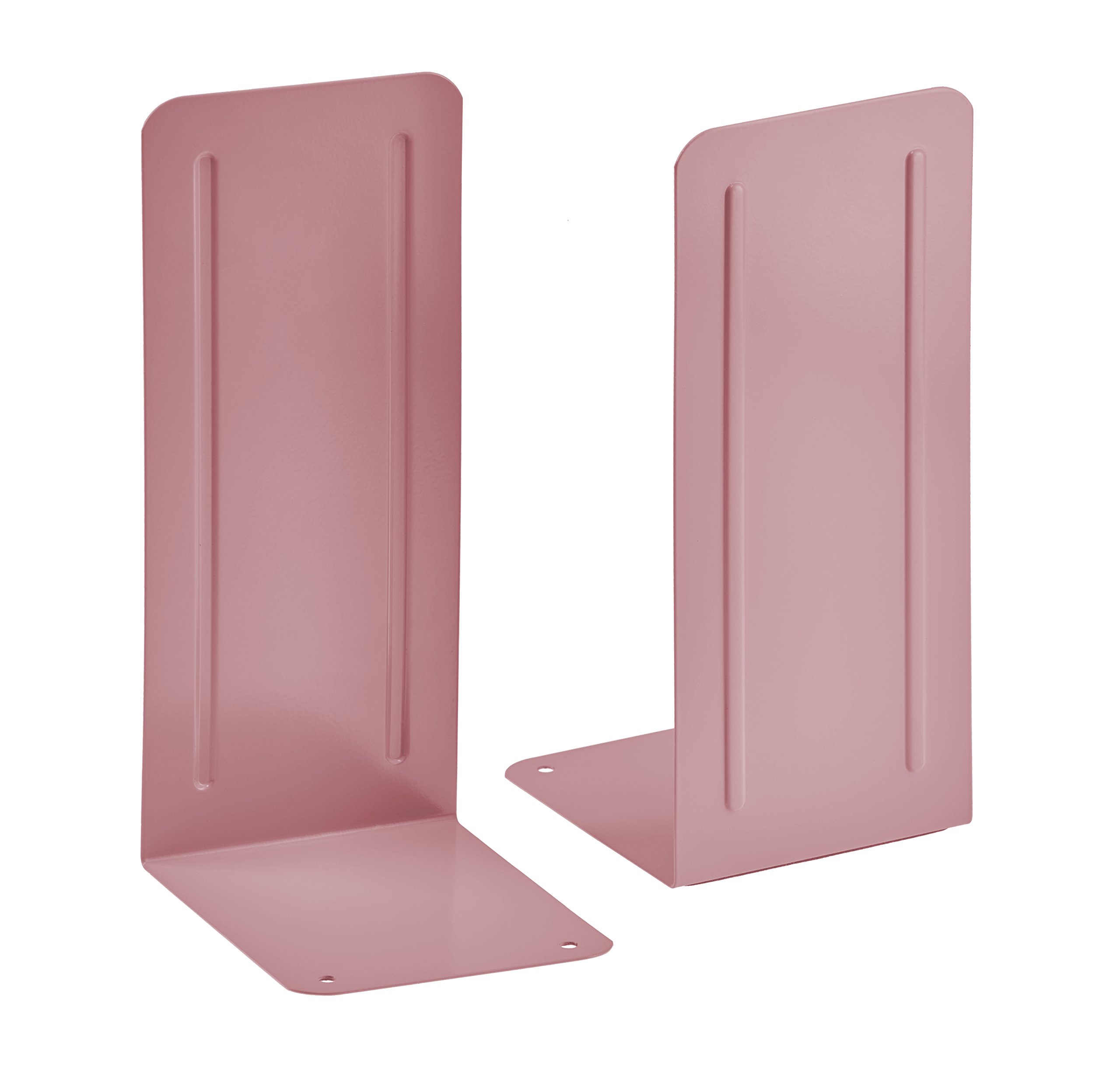 Acrimet Metal Bookends, Jumbo Size 23 cm H x 10 cm W x 11,5 cm D, Non-Skid Book Stand for Shelves, Heavy Duty Book Stopper, Pink, 1 Pair
