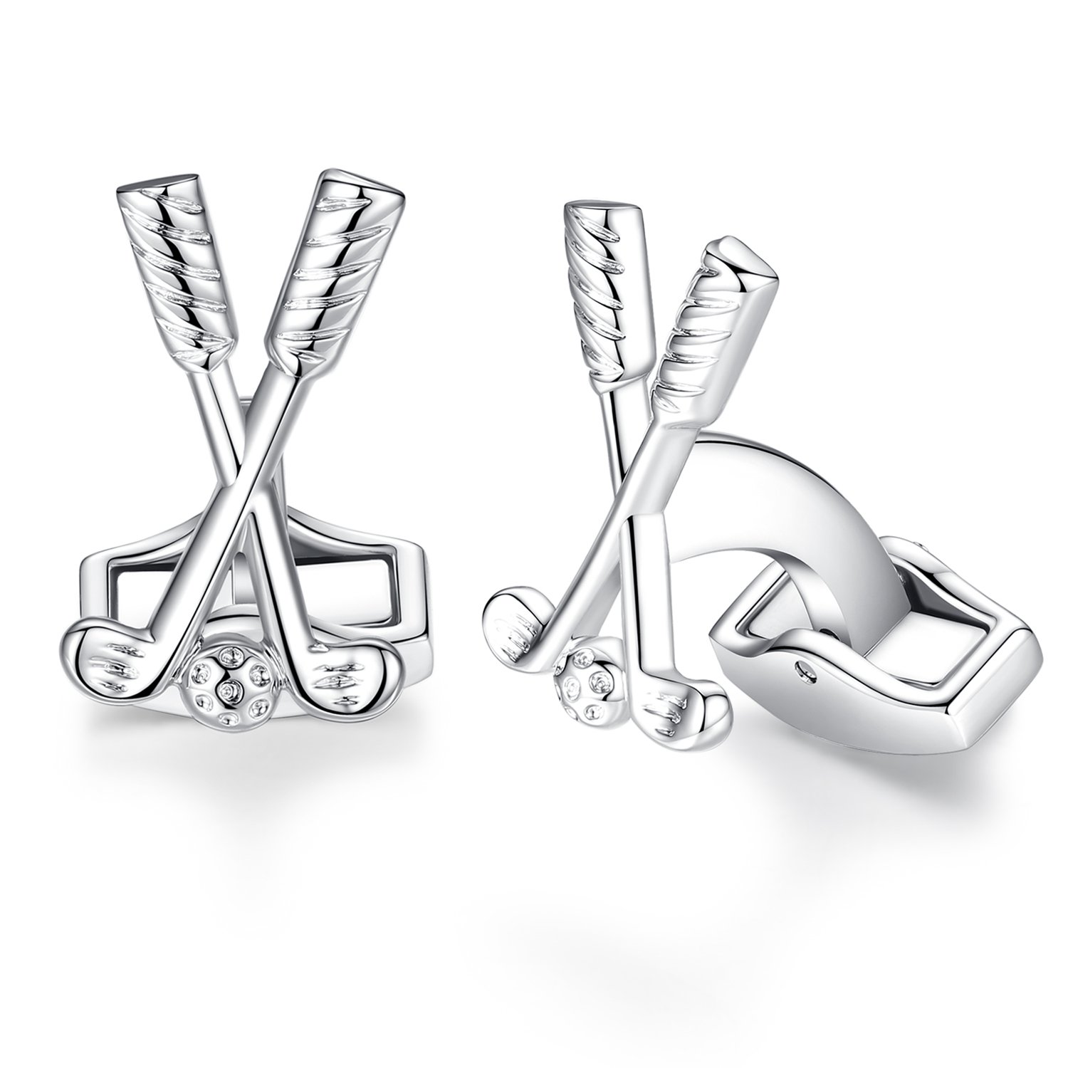 HONEY BEAR Golf Ball Clubs Cufflinks for Men,Golfer Stainless Steel for Business Wedding Gift