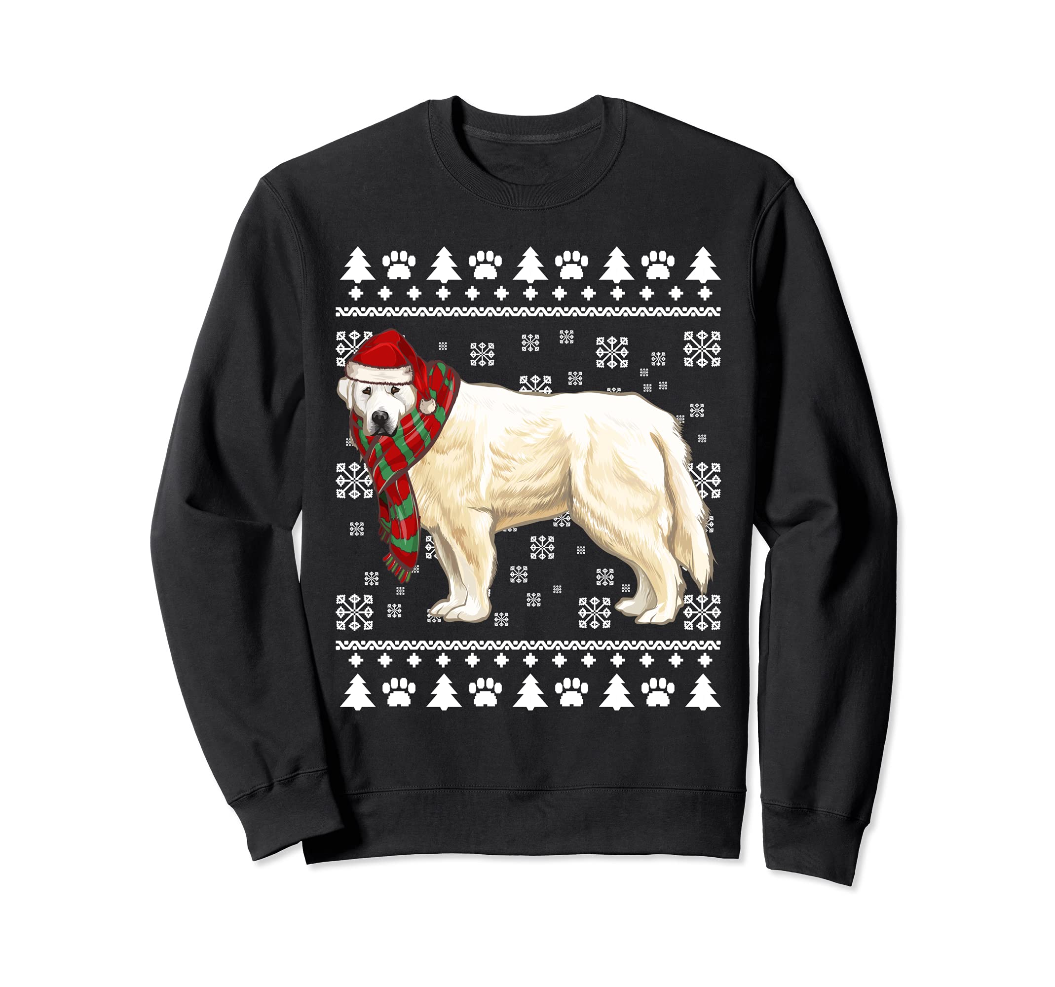 Great Pyrenee Dog Santa Hat Xmas Ugly Christmas Sweatshirt