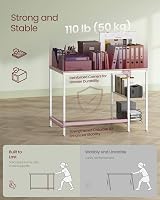 VASAGLE Computer Desk 100x50x76 cm Natural Beige Pearl White LWD046L01 view 5