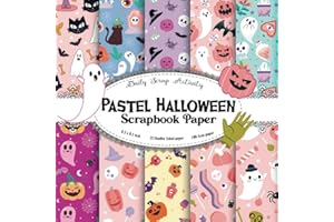 Pastel Halloween Scrapbook Paper: Pink Themed Paper For Scrapbooking, Double Sided Craft Paper for Gift Wrapping, Junk Journa