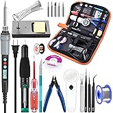 Soldering Iron Kit Electronics, 21-in-1, 90W Adjustable Temperature Soldering Iron, 5pcs Soldering Iron Tips, Soldering Iron