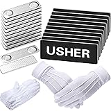 10 Pcs Magnetic Usher Tags with 10 Pairs White