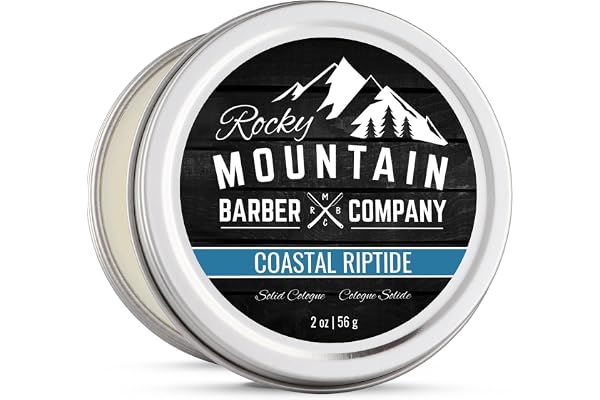 Solid Cologne for Men – Coastal Riptide Scent – 2 Oz Size - Made in Canada with Coconut Oil, Shea Butter - Long-Lasting Scent
