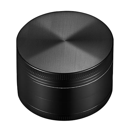 Homasy 4 Piece 2&quot; Spice Herb Grinder, Weed Grinder with Pollen Scraper, Zinc Alloy Material Made, Razor-sharp Teeth - Black