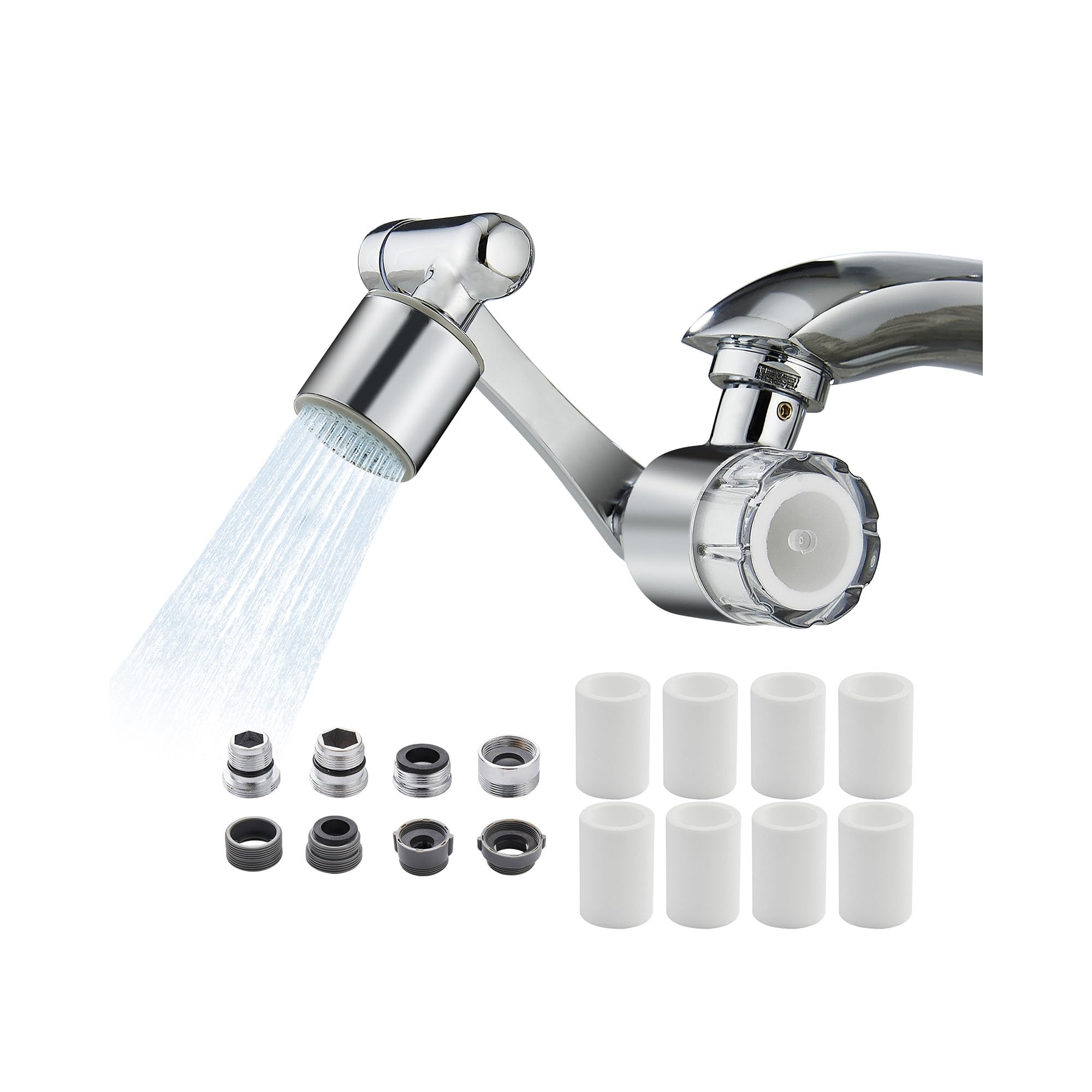 Photo 1 of YYKBZ Water Filter For Sink Faucet Extender,1080° Swivel Aerator,2 Modes Spray Sink Water Filter,Brass Faucet Mount Purifier System For Kitchen/Bathroom/Toddlers,Multiple Adapters With 9pcs Filters