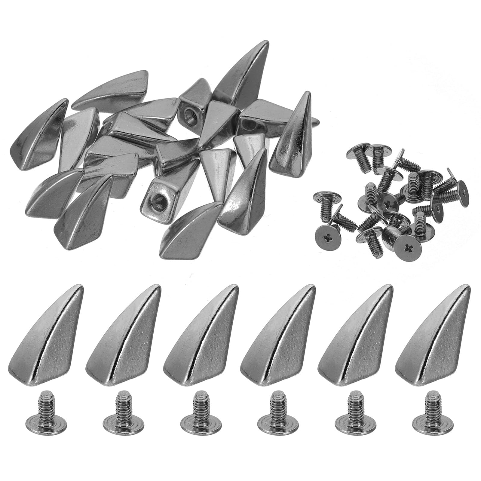 PATIKIL 16mm Studs for Clothing, 50 Sets Studs and Spikes Leather Rivets Cone Spikes Metal Screw Studs for Clothing Leather Crafts Fabric Shoes Punk Bag Leathercraft, 11x16mm, Black