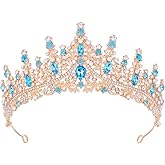 Feltent Blue Tiara for Women Crystal Queen Crowns Rhinestone Princess Tiaras for Women Wedding Headband for Bride Hair Accessories for Halloween Costume Birthday Party Prom Mother's Gifts
