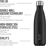 Chilly's Unisex Monochrome Black 260 ml Stainless Steel Water Bottle view 3