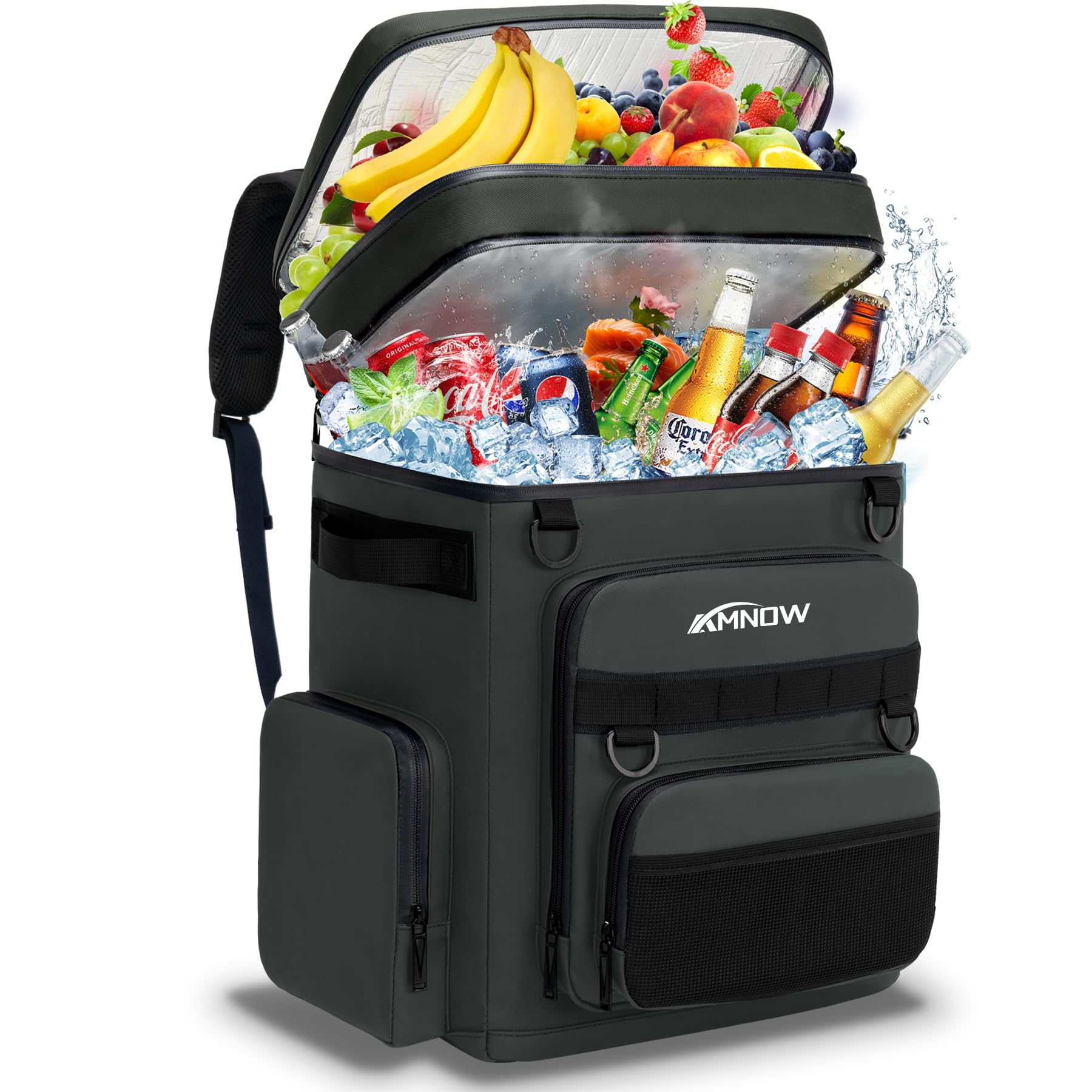Photo 1 of Backpack Cooler Insulated Leak Proof for Men Women 50 Cans Soft Cooler Backpack Insulated Waterproof Large Capacity Coolers Bag Portable for Lunch Camping Travel Picnic Hiking Greylpno402277649
