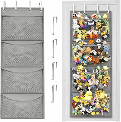 Honeyera The Original Over Door Storage for Stuffed Animals Organizer