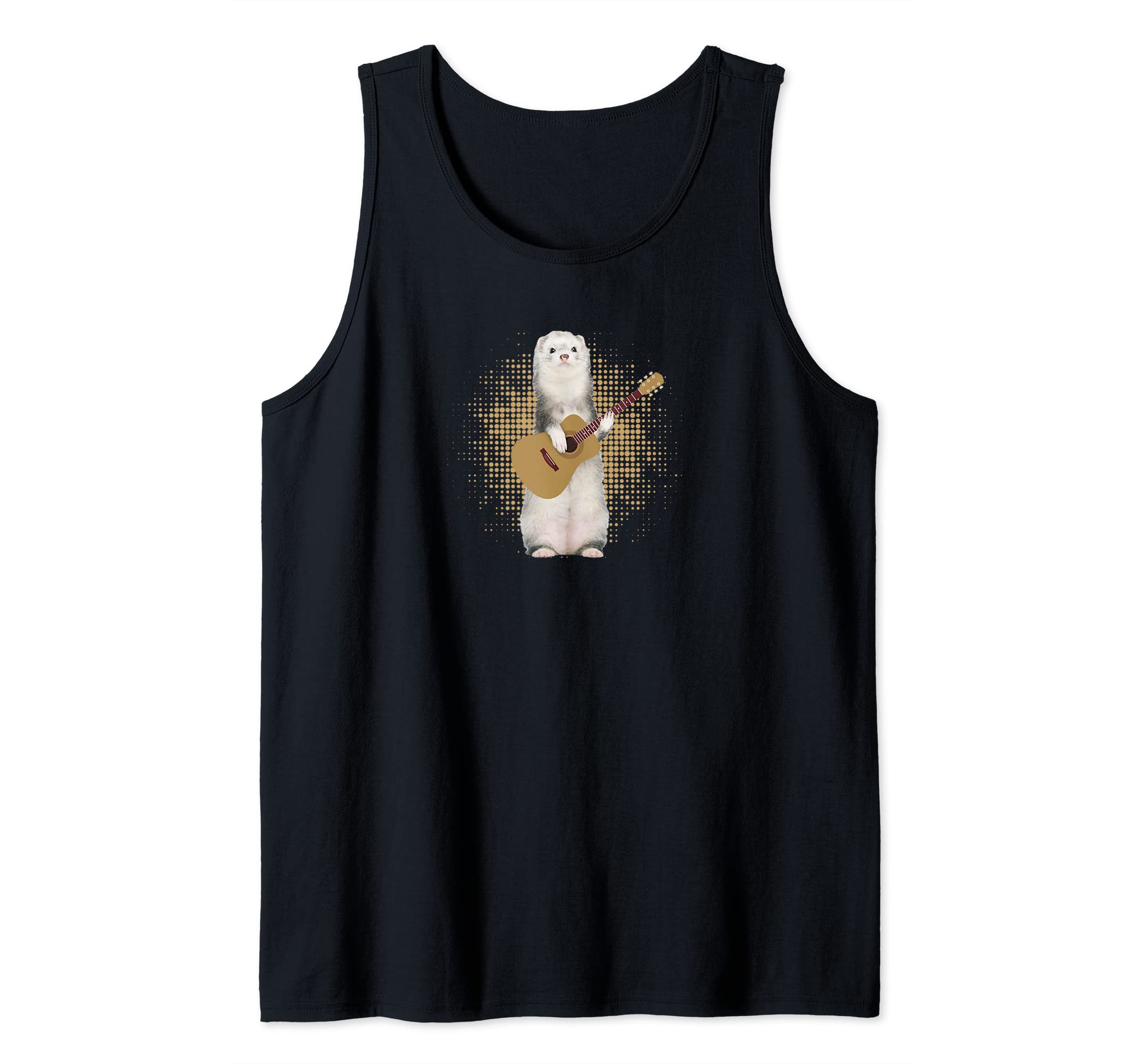 Ferret Playing Acoustic Guitar Musical Fans Band Animal Tank Top