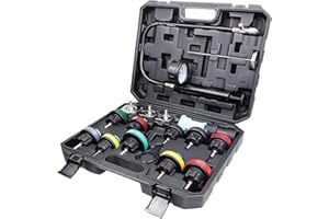 VAGNEUS 18 Pcs Universal Radiator Pressure Tester Kit,Coolant Pressure Tester kit with 13 Radiator Adapters,Precise Coolant Leak Detector for All Vehicle Cooling System