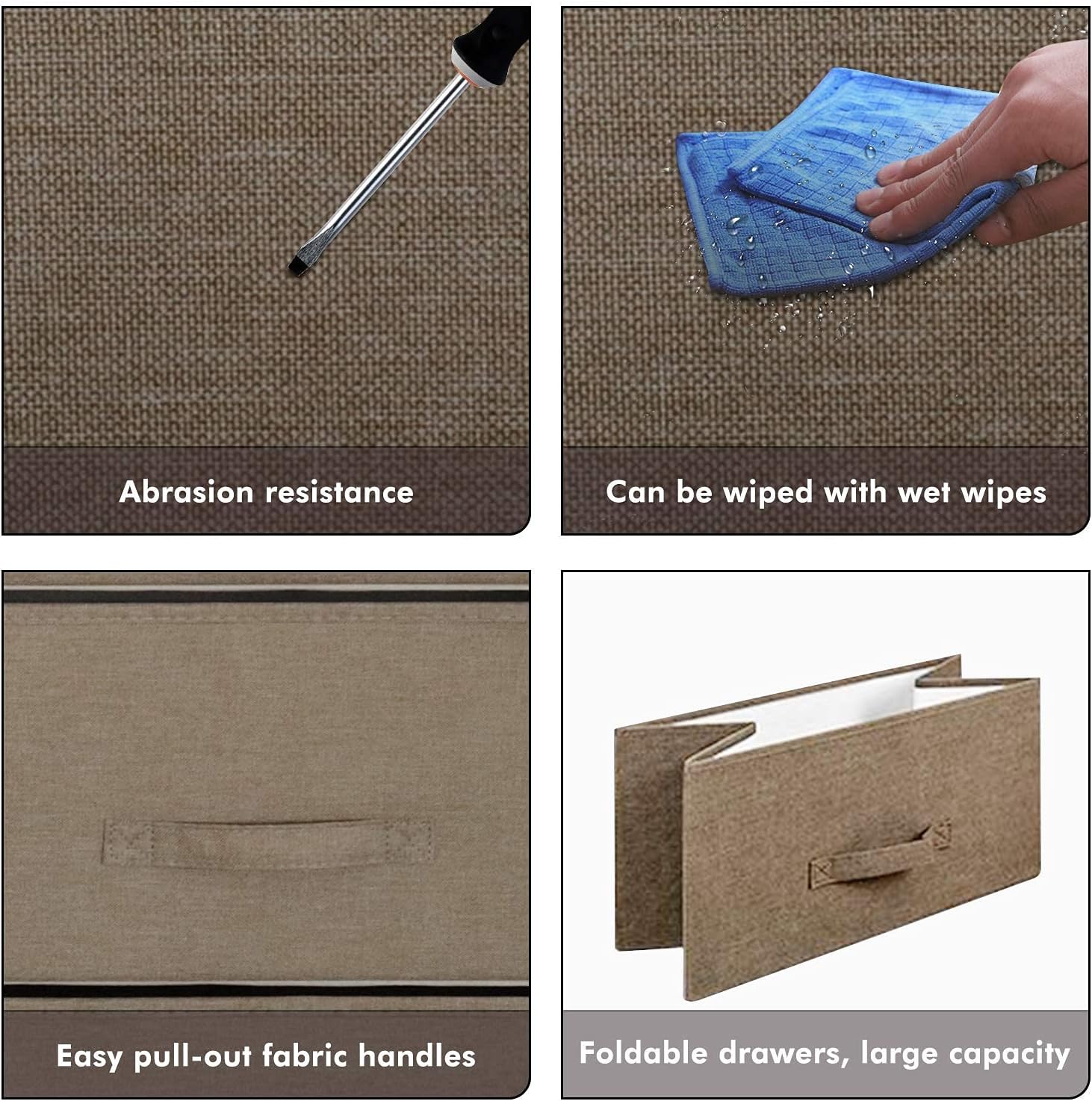 Dresser Storage Tower with 7 Drawers, Fabric Dresser, Organizer Unit for Bedroom, Living Room, Sturdy Steel Frame, Easy Pull Fabric Bins & Wooden Top -Camel DS0005D: Kitchen & Dining