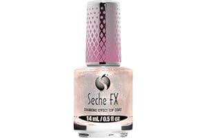Seche FX Diamond Effect Top Coat - Pink, Transforming Topper, Long-lasting Polish Protection 0.5 fl. Oz