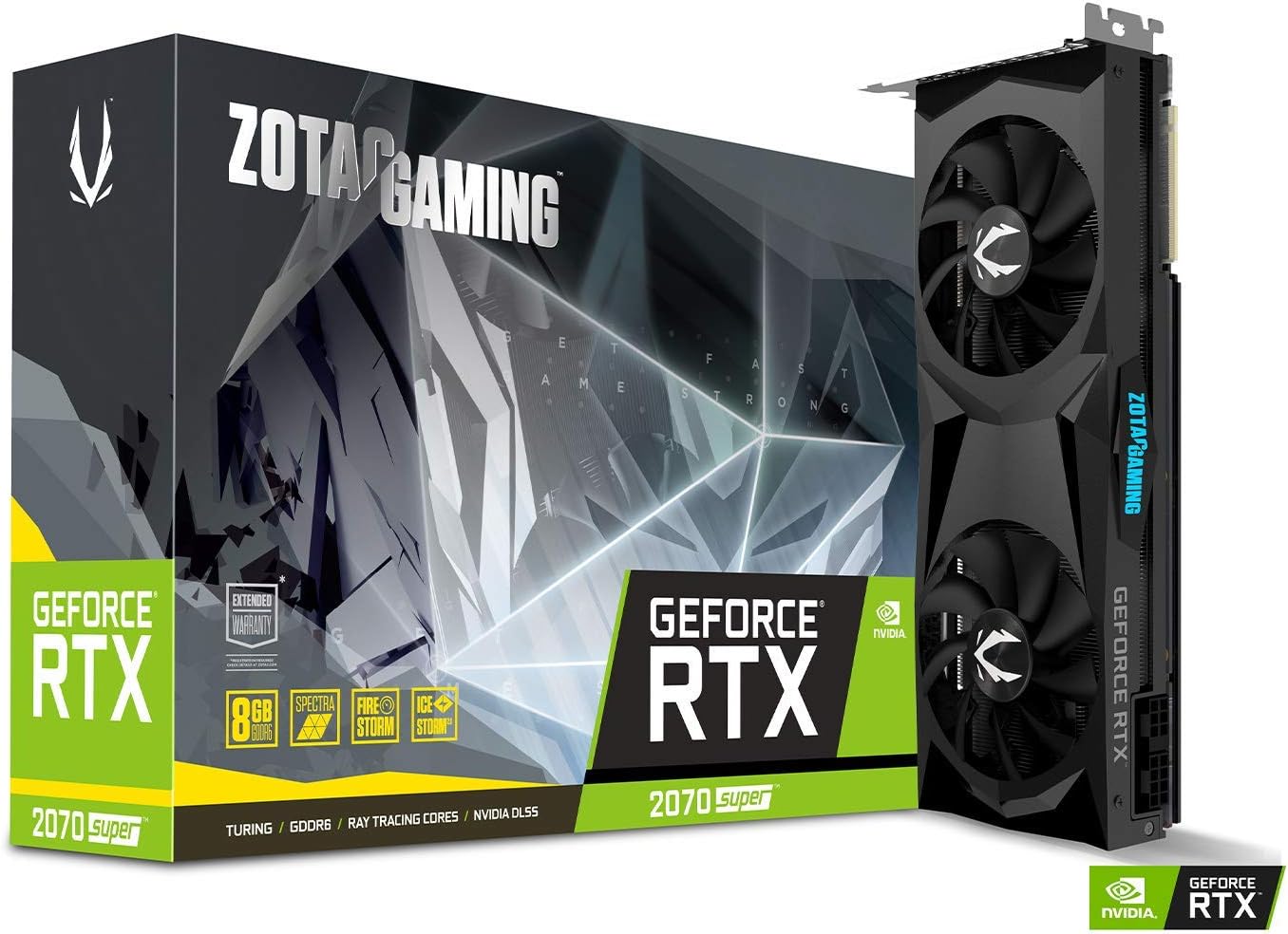 ZOTAC GAMING GeForce RTX 2070 SUPER Twin Fan 8GB GDDR6 256-bit 14Gbps Gaming Graphics Card, Ice Storm 2.0, Spectra Lighting, ZT-T20710F-10P