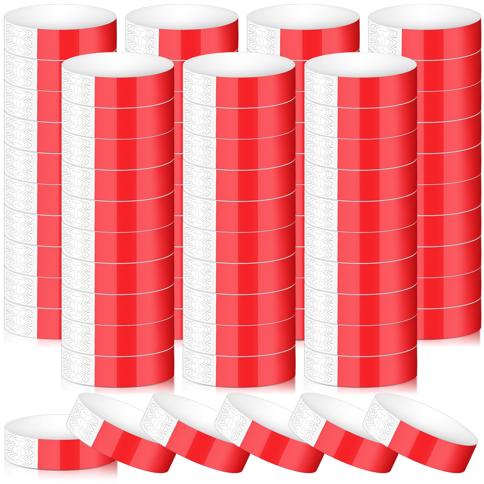 Aoriher 600 Pcs Festival Wristbands Waterproof Entry Event Wristband Lightweight Concert Admission Paper Bracelets for Events Parties Security Nightclubs Water Parks(Red)