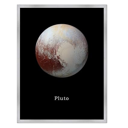 Pluto Print On Canvas Planets Of Solar System Silver Custom Framed Art Home Decor Wall Offec Decoration 28 X 37