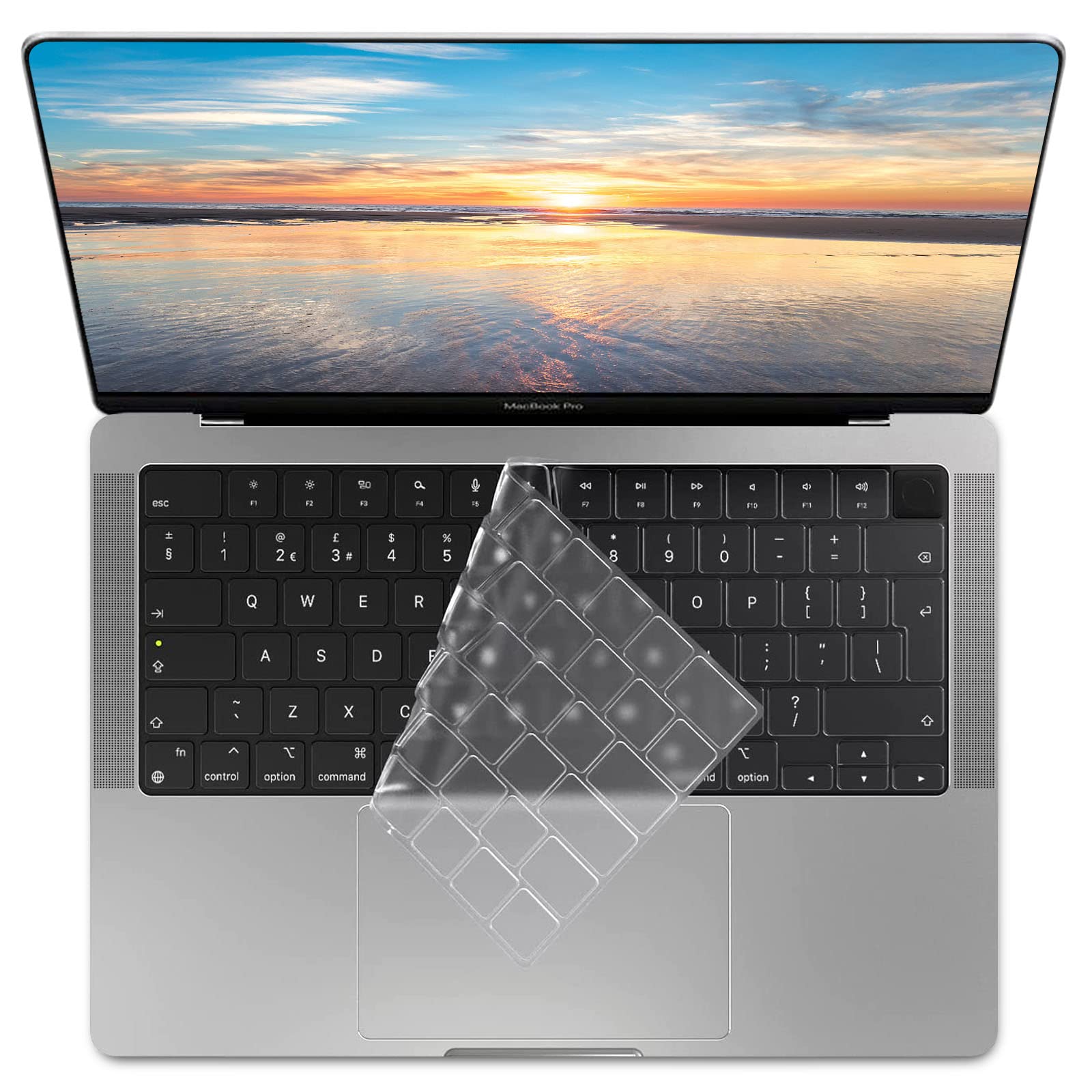 ZYB Ultra Thin TPU Keyboard Protector, High Transparency Dustproof MacBook Keyboard Cover for MacBook Air 13 13.6 15.3 2022-2025 M4 M3 M2, 2021-2025 MacBook Pro 14/16 M4 M3 M2 M1 QWERTZ EU