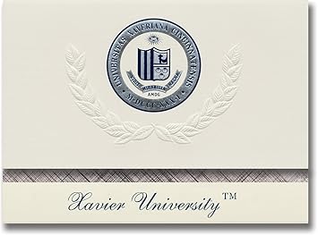 Amazon Com Signature Announcements Xavier University Graduation Announcements Platinum Style Elite Pack 20 With Xavier U Cincinnati Oh Seal Foil Office Products