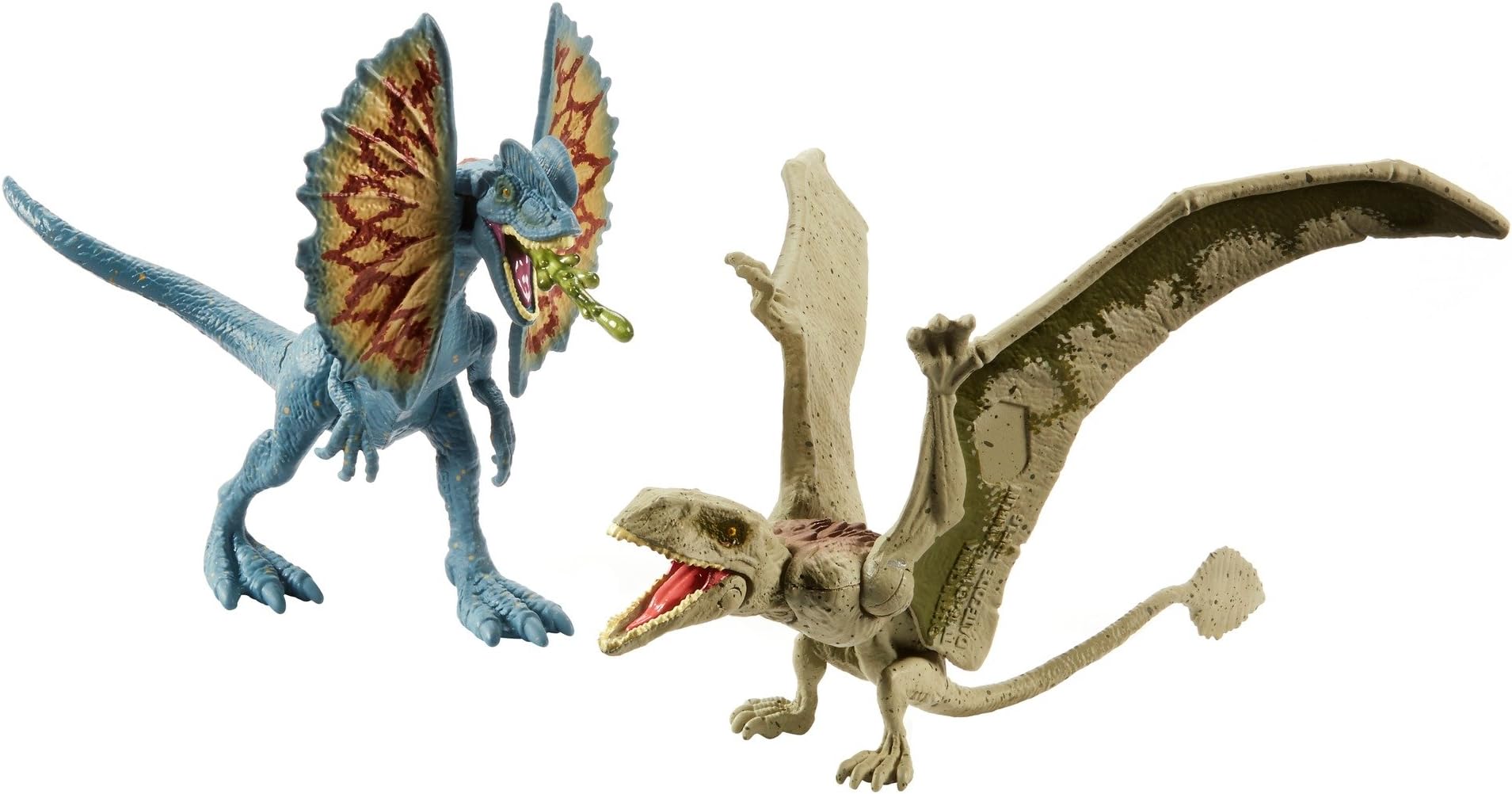 Jurassic World Dino Dilophosaurus & Dimorphodon Figures, 2 Pack