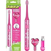 FIREFLY Slim Sonic Barbie Toothbrush, USB Charging, Antibacterial Cover | Delivers Sonic Cleaning Action via USB-Rechargeable Handle, Includes Antibacterial Cover, Slim Design for Kids