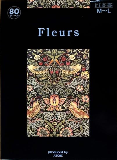 Amazon Fleurs フルール Fz 1652 ウィリアム モリス イチゴ泥棒part プリントタイツ 日本製 80デニール 50デニール展開 タイツ 通販