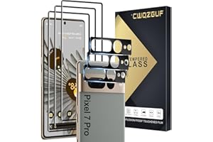 CWQZGUF Pixel 7 Pro Screen Protector [3+3 Pack] Camera Lens Protector, Fingerprint Unlock Support, HD Tempered Glass, Touch Sensitive, Anti Scratch, for Google Pixel 7 Pro 5G Glass Screen Protector