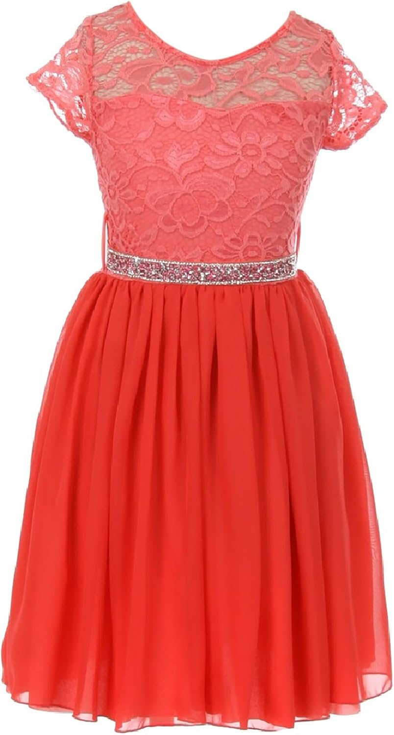Little Big Girls Dress Lace Chiffon Party Birthday