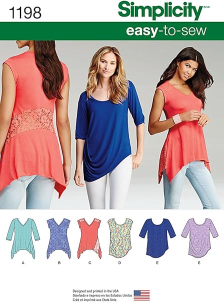 Sizes XXS-XXL Simplicity 1463 Womens Knit Top Sewing Patterns by Karen Z