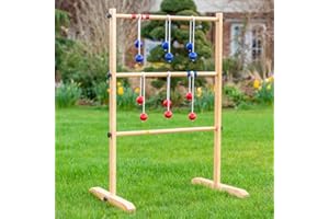 HARRIER Ladder Golf Game | Premium Outdoor Garden Game with Wooden Ladder, 6 Bolas and Carry Bag - Easy Assembly, Portable & 