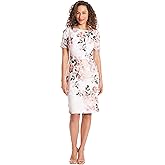 London Times Womens Polished Sheath Dress with Bow Detail Career Office Event Occasion Guest of