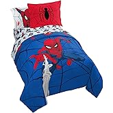 Jay Franco Marvel Spiderman Webtastic 7 Piece Full Size Bed Set - Includes Reversible Comforter & Sheet Set - Super Soft Kids Bedding Fade Resistant Microfiber (Official Marvel Product)