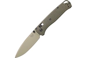 Benchmade - Bugout Outdoor EDC Folding Knife, Slim, Lightweight, Plain Edge, Drop-Point Blade, CPM-S30V Stainless Steel (58-60HRC), Grivory Handle (535TN-11)