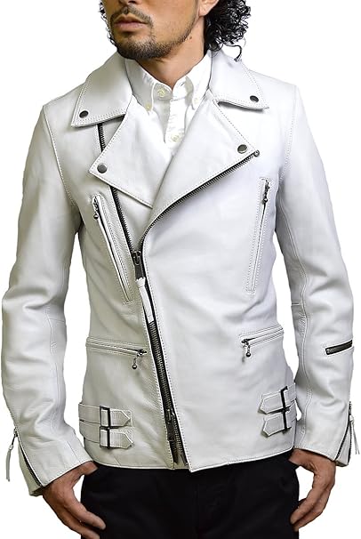 Amazon メンズ革ジャン ライダースジャケット メンズ 本革 白 ホワイト Haruf ハルフ Tqpuk1 コート ジャケット 通販