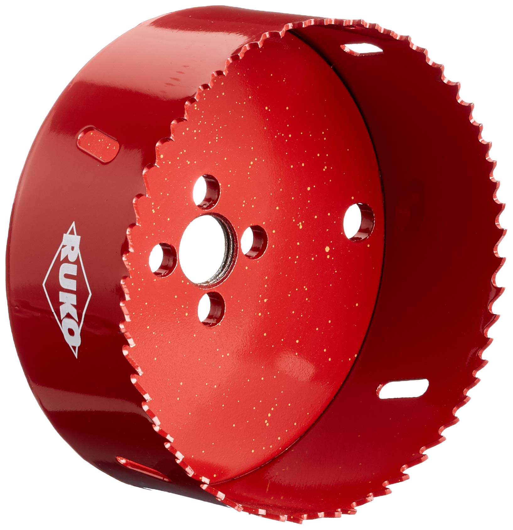 Ruko HSS Bi-Metal Hole Saw with Varied Toothing, Red Finish, 105 mm Diameter, R106105