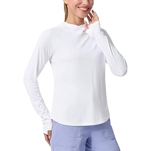 Willit Women's Sun Hoodie UPF 50+ Long Sleeve Sun Shirts Lightweight SPF UV Hiking Fishing Swim Travel Shirts