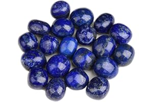 Ainuosen 1LB Natural Polished Tumble Crystals Stones,Decorative Glass Pebbles Marbles for vase Filler,Plant Rocks for pots Indoor,Aquarium Gravel for Fish Tank Decor(Lapis Lazuli 0.8-1in)