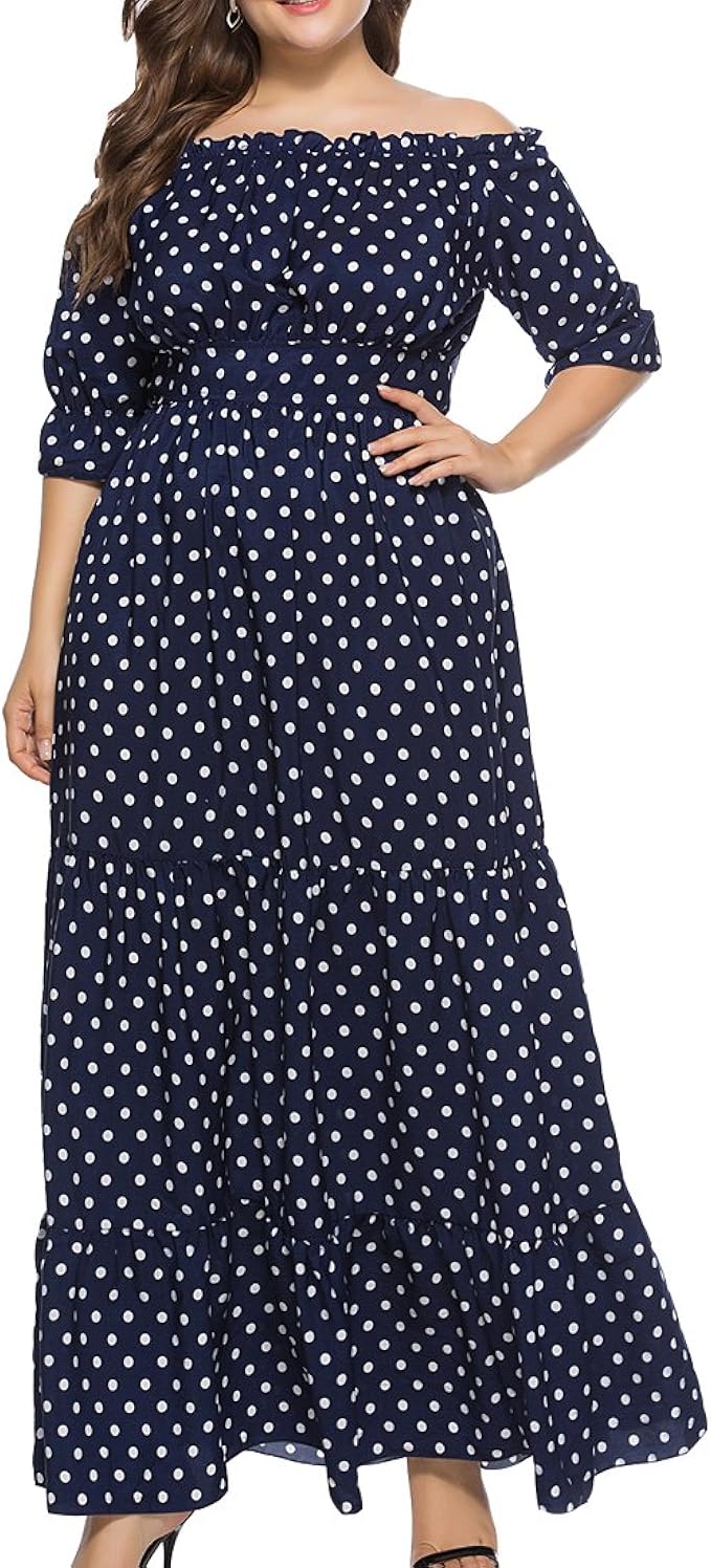 plus size polka dot dress