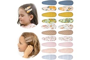Baby Hair Clip, 20Pcs Cute Hair Clips for Girls, Floral Print Snap Hair Clips Cloth Metal Hair Clips Hair Pins Hair Accessori